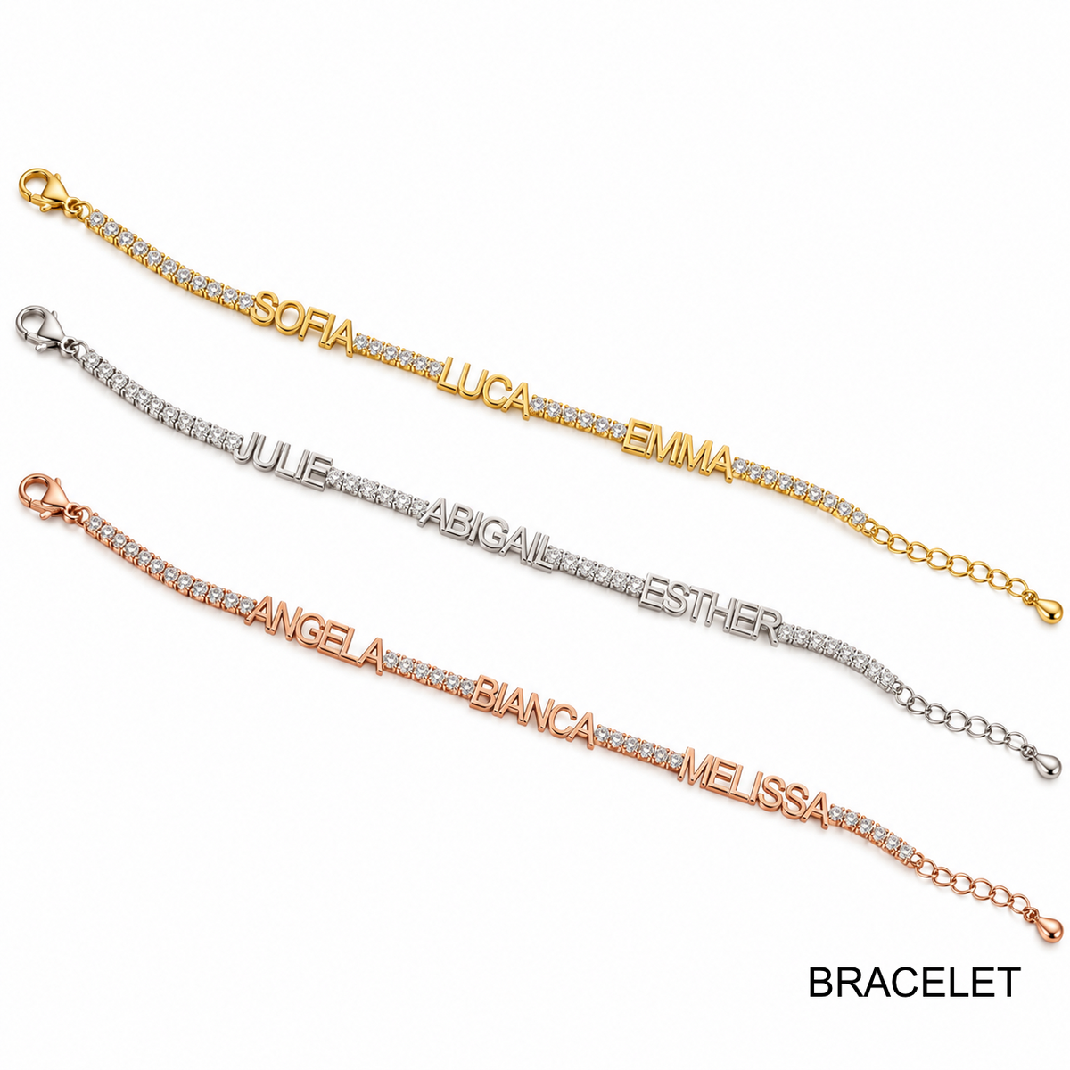 Multi name tennis custom bracelet