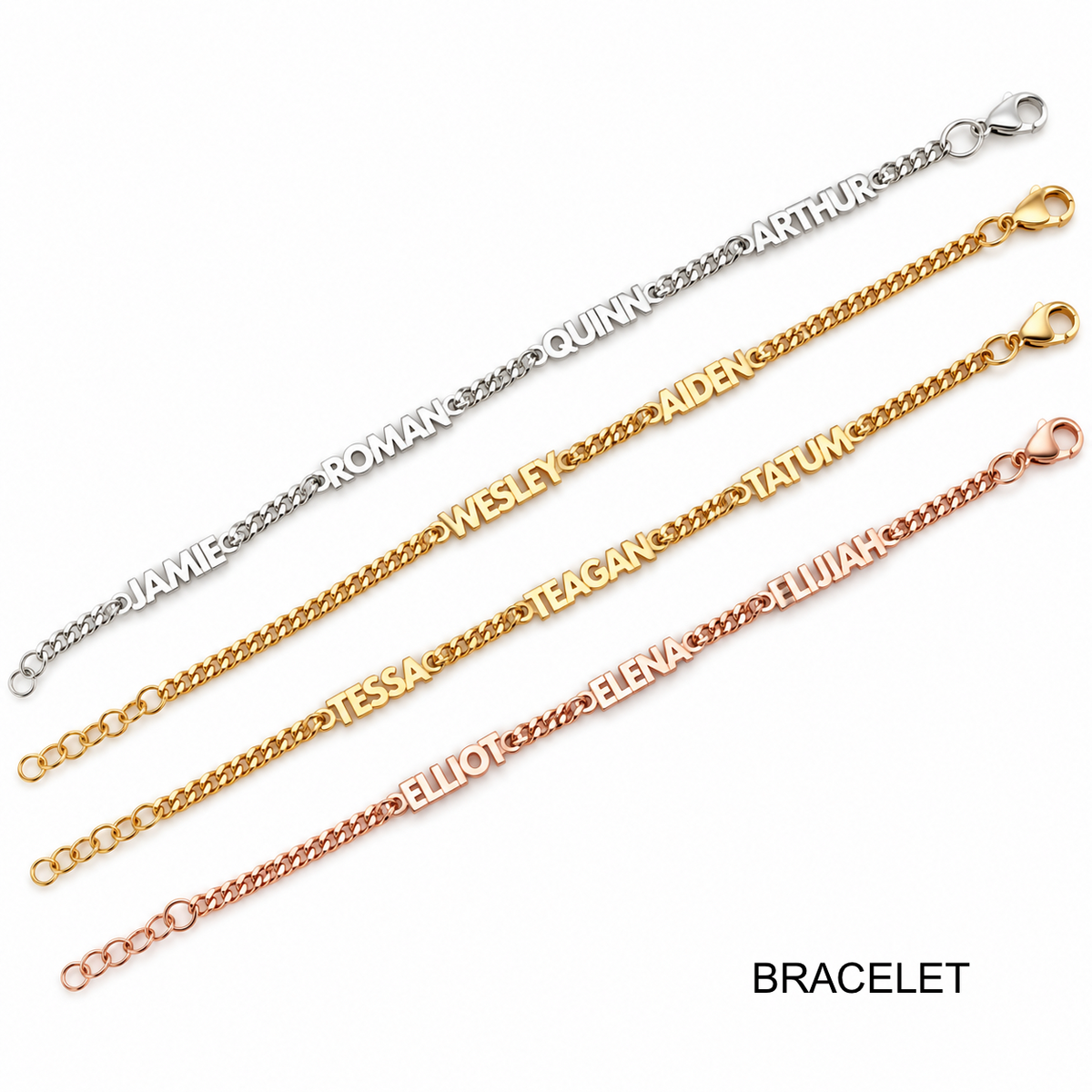 Multi name chain bracelet