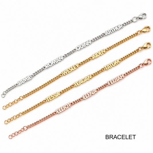 Multi name chain bracelet