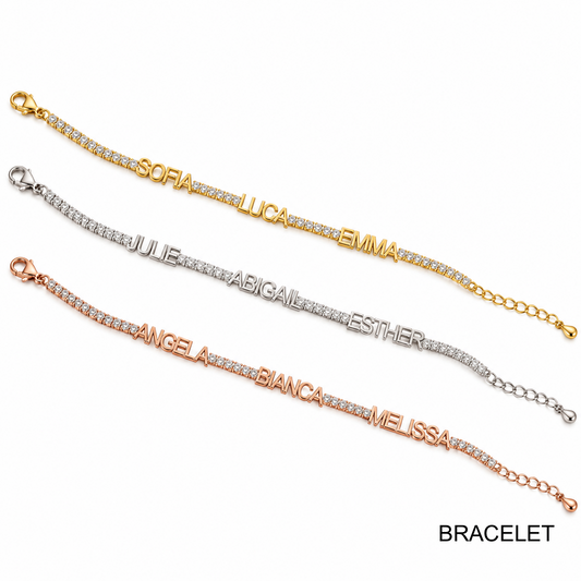 Multi name tennis custom bracelet